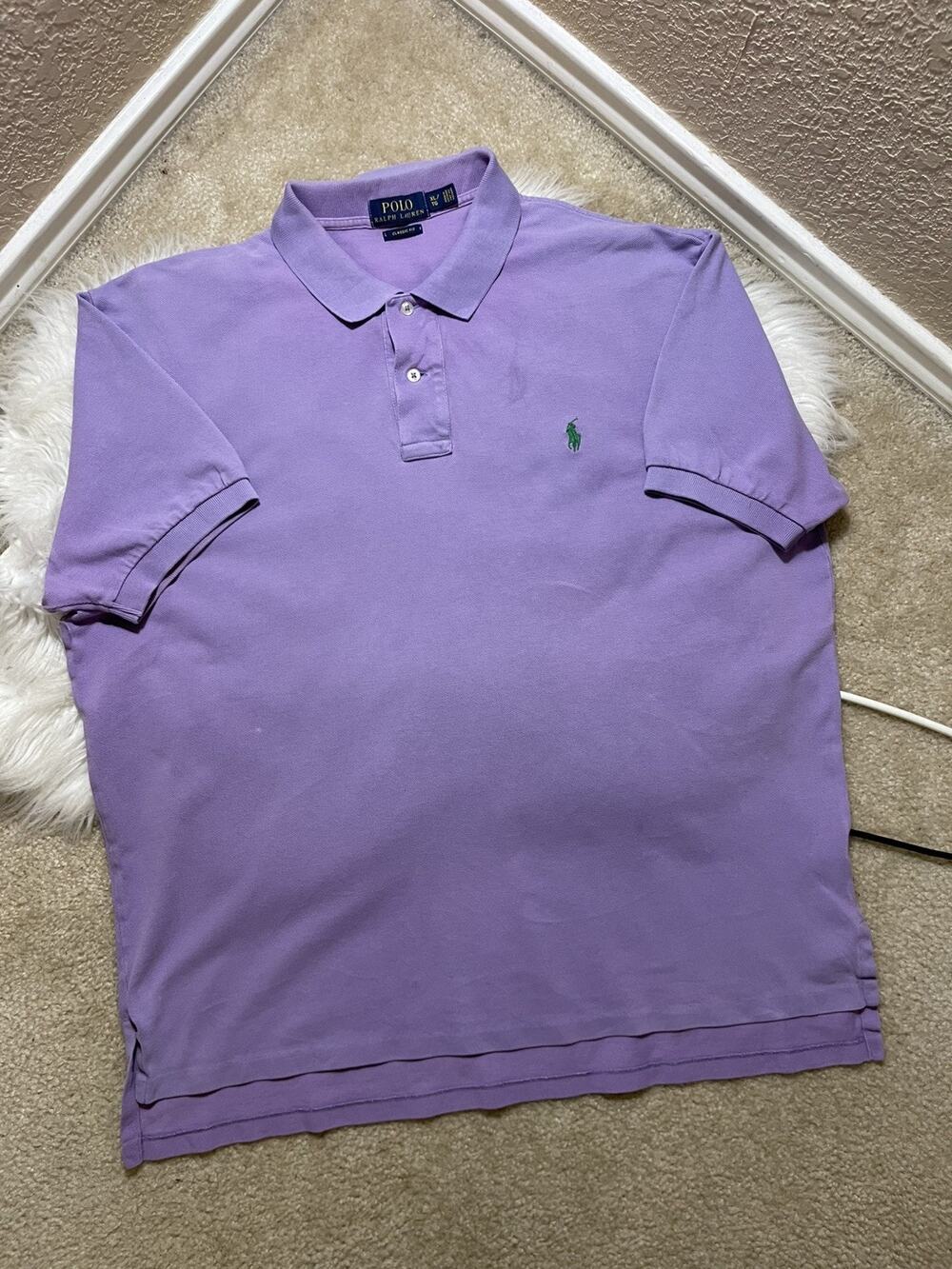 POLO RALPH LAUREN Men's Classic Fit Short Sleeve Polo Shirt SIZE XL Purple